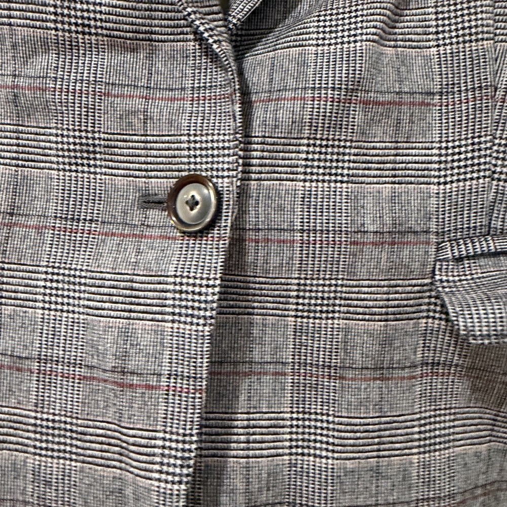 Massimo Dutti Gray Plaid Women's Blazer & Trousers - Picture 4 of 15